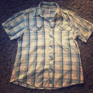 Flannel bottom down tshirt